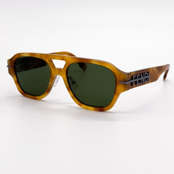 NEW FENDI FE40130F 55N SHINY LIGHT HAVANA UNISEX SUNGLASSES FENDI - Picture 1 of 14